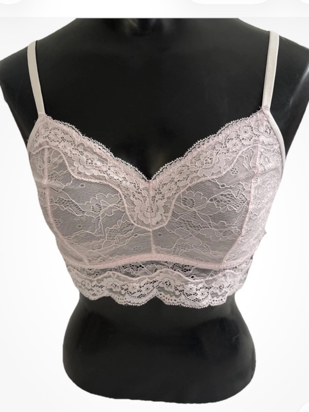 City Streets  Bralette Wireless Pink Lace Sz Large NWT